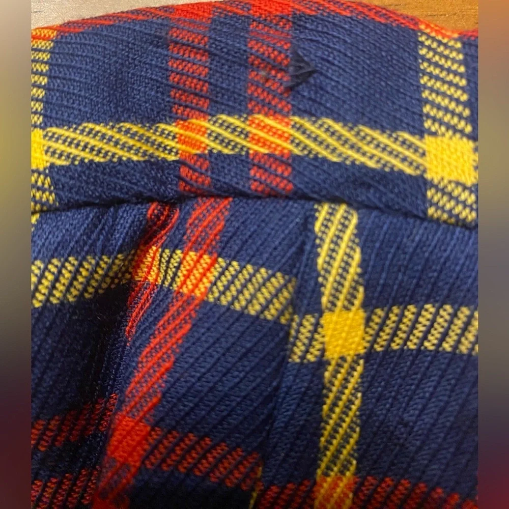 VTG Pendleton A-Line Pencil Skirt in Red Yellow and Blue Tartan Plaid 12